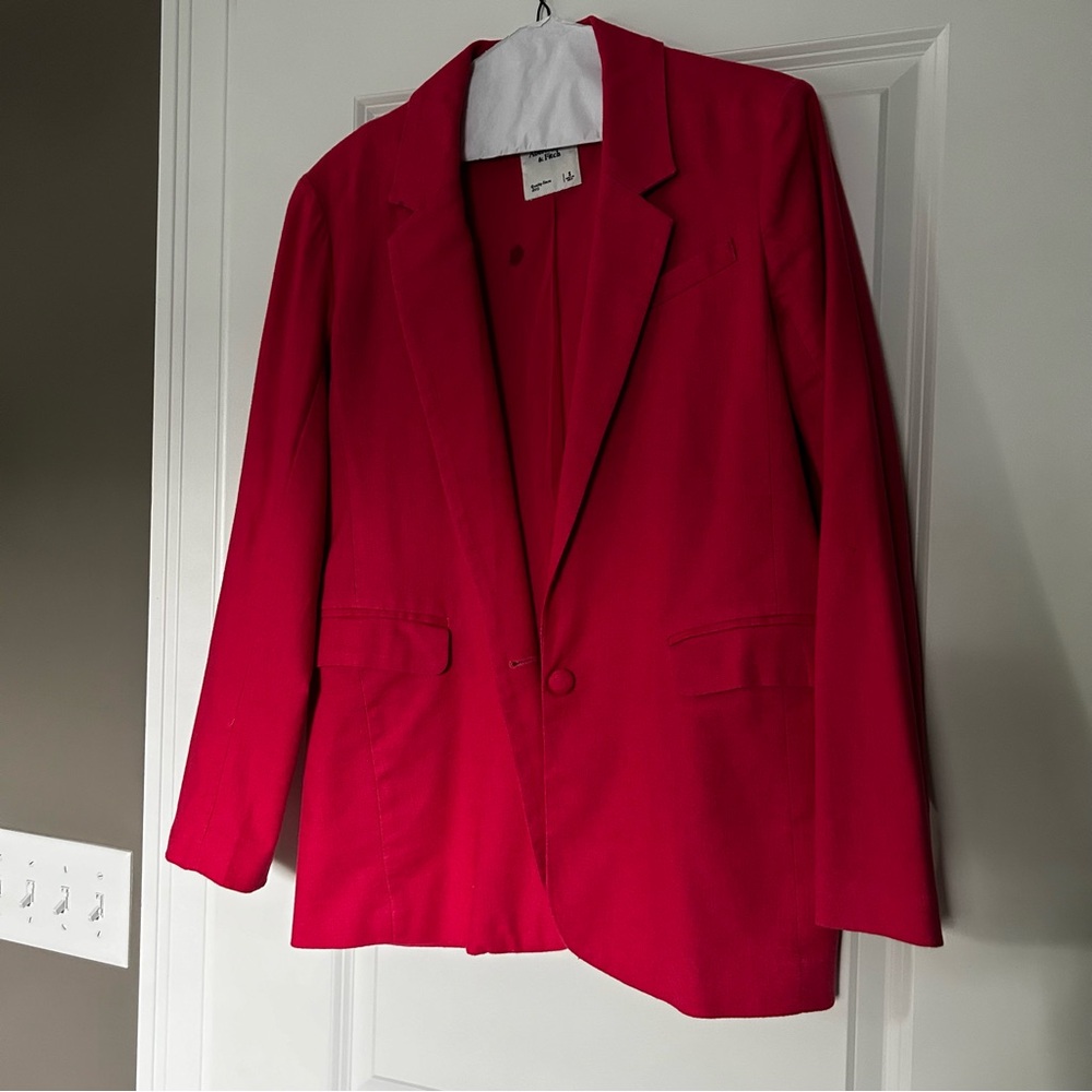 Pink linen blazer
